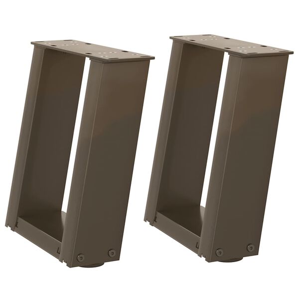 vidaXL Salongbordben U-formet 2 stk naturst&aring;l 30x(30-31) cm st&aring;l