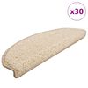 vidaXL Trappematter 30 stk 65x21x4 cm kremfarget halvrund stor
