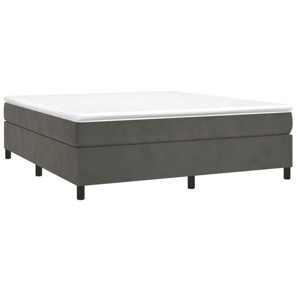 vidaXL Boxspring-sengeramme m&oslash;rkegr&aring; 180x200 cm Super King fl&oslash;yel