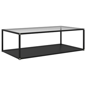 vidaXL Salongbord gjennomsiktig og svart 120x60x35 cm herdet glass