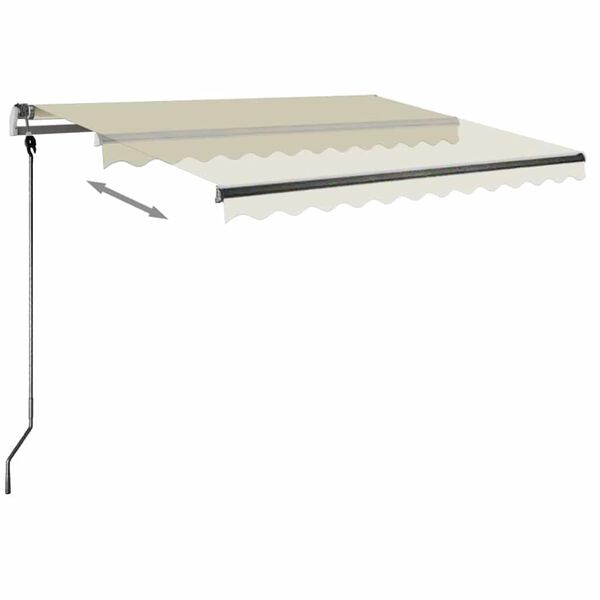 vidaXL Manuell uttrekkbar markise med LED 350x250 cm kremhvit
