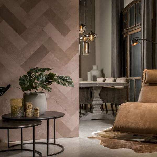 WallArt Skinnfliser Stubbs r&oslash;kt gr&aring;brun 16 stk