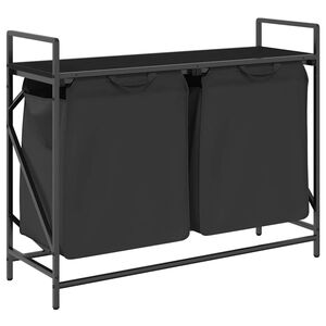 vidaXL skittent&oslash;yskurv 2 rom med hylle svart eik