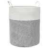 vidaXL Oppbevaringskurv gr&aring; og hvit &Oslash;38x46 cm bomull