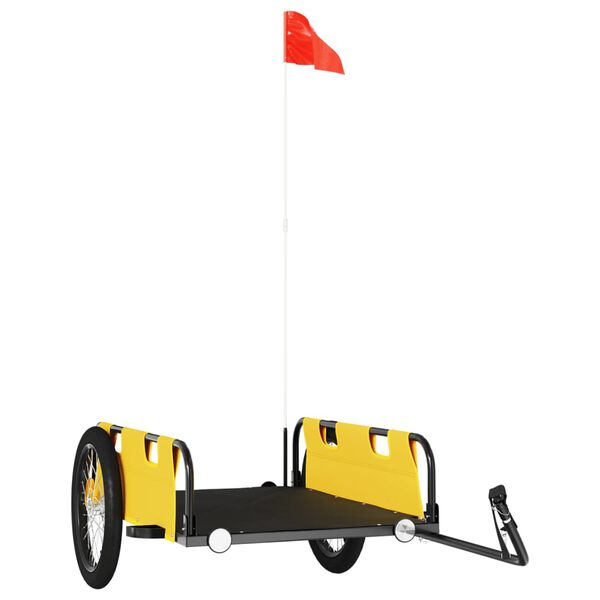 vidaXL Sykkelhenger gul oxfordstoff og jern