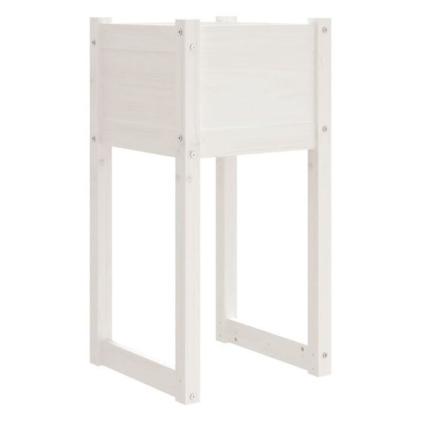 vidaXL Plantekasser 2 stk hvit 40x40x81 cm heltre furu