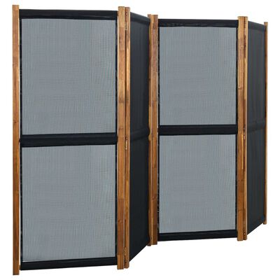 vidaXL Romdeler 4 paneler svart 280x170 cm