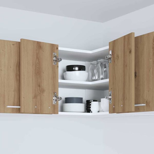 vidaXL Hengende skap med lagring Artisan eik og hvit 57 x 57 x 40 cm