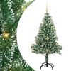 vidaXL Kunstig Julesekk Sn&oslash; Flocket med LED Lys Gr&oslash;nn og hvit 150 cm