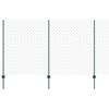 vidaXL Kjettinggjerde med stolpe 25 x 1,4 m PVC-belagt st&aring;l Gr&oslash;nn Mesh