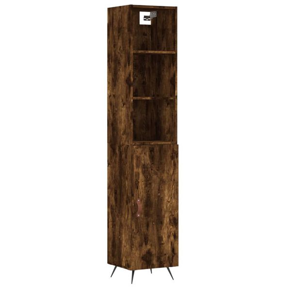 vidaXL Highboard r&oslash;kt eik 34,5x34x180 cm konstruert tre