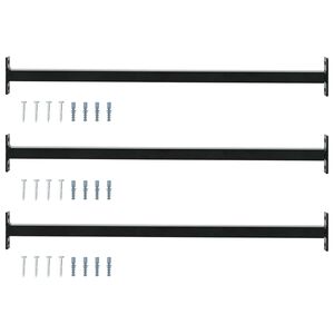 vidaXL Justerbar vindusikkerhetsstang 3 stk. 710 -1200 mm St&aring;l Svart