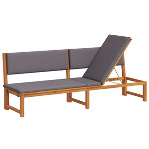 vidaXL Solstol 1-person Brun 200 x 57 x 75cm Massivt akasietre