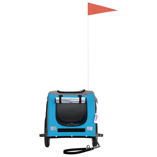 vidaXL Kj&aelig;ledyrsykkelhenger bl&aring; og gr&aring; oxfordstoff og jern