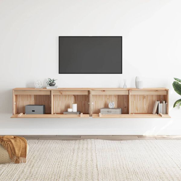 vidaXL Veggskap 2 stk 100x30x35 cm heltre furu