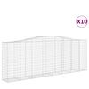 vidaXL Gabionkurver buede 10 stk 400x50x140/160 cm galvanisert jern