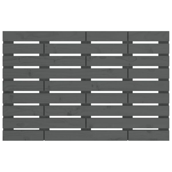 vidaXL Veggmontert sengegavl gr&aring; 96x3x63 cm heltre furu