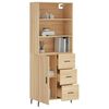 vidaXL Highboard sonoma eik 69,5x34x180 cm konstruert tre
