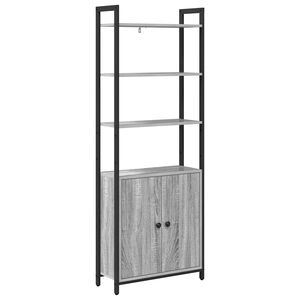 vidaXL Bokskap 6 niv&aring;er 60 x 24 x 161 cm Konstruert tre Gr&aring; Sonoma