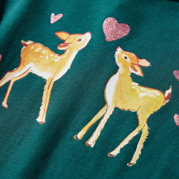 T-skjorte for barn med lange ermer m&oslash;rkegr&oslash;nn 104