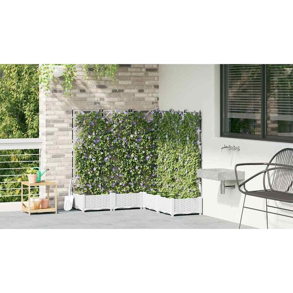 vidaXL Hageblomsterpotte 5 pcs Hvit 120 x 120 x 125,5 cm Plast