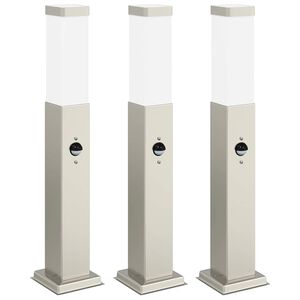 vidaXL Pullertlys med sensor 3 stk 50 cm rustfritt st&aring;l IP44