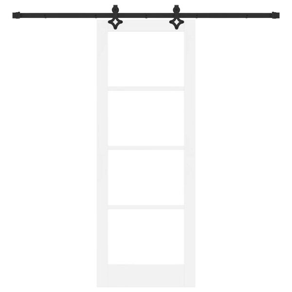 vidaXL Skyved&oslash;r Hvit 78 x 211 cm Massivt furutre og glass