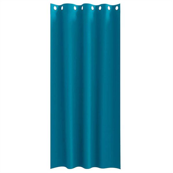 vidaXL M&oslash;rkleggende Gardiner med Ringer 2 pcs Turkis 245 x 140 cm