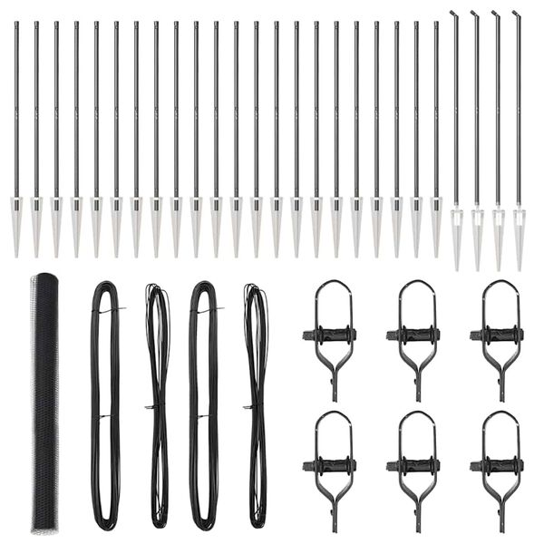 vidaXL Gjerdep&aring;le Gr&aring; 50 x 1,5 m (13 mm netting) St&aring;l og PVC