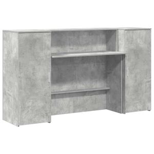 vidaXL Resepsjonspult betonggr&aring; 180x50x103,5 cm konstruert tre