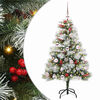 vidaXL Kunstig juletre Gr&oslash;nn og hvit 120 cm PVC og Metall og Plast