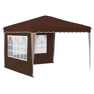 vidaXL Pop-up Festtelt 288 x 288 x 245 cm Brun Oxford Stoff