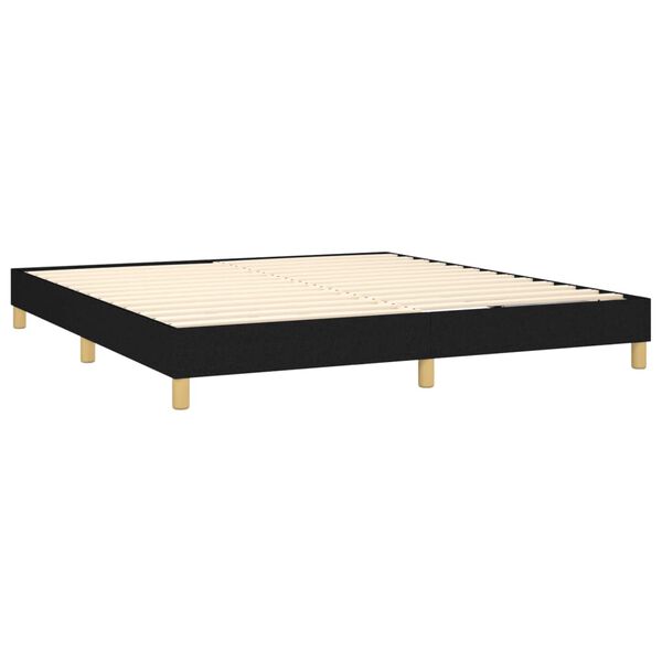 vidaXL Boxspring-sengeramme boksfjær svart 180x200 cm Super King stoff