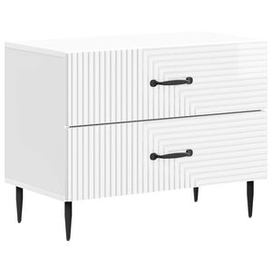 vidaXL Nattbordskap H&oslash;gglans hvit 62 x 34,5 x 47,5 cm Konstruert tre