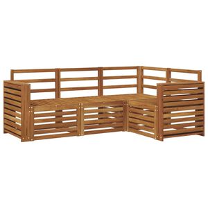 vidaXL Utend&oslash;rs sofa-sett 4 stk. Naturlig Polyester