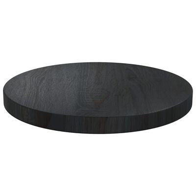 vidaXL Bordplate svart Ø30x2,5 cm heltre furu