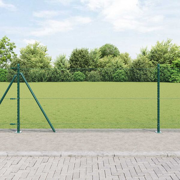 vidaXL Gjerdep&aring;le gr&oslash;nn 50 x 1 m (13 mm nett) St&aring;l og PVC