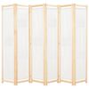 vidaXL Romdeler 6 paneler krem 240x170x4 cm stoff