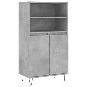 vidaXL Highboard betonggr&aring; 60x36x110 cm konstruert tre