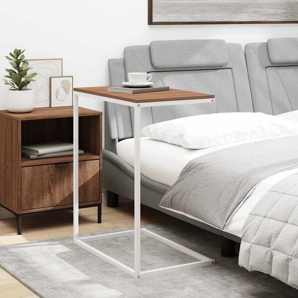 vidaXL Sidebord hvit 55x35x66 cm konstruert tre