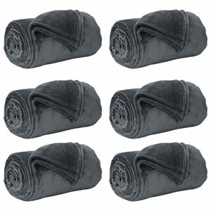 vidaXL Kastepledd 6 stk. M&oslash;rkegr&aring; 150 x 200 cm 4.68 kg Fleece