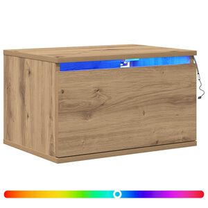 vidaXL Vegghengt nattbord Artisan Eik 50 x 36 x 30 cm Konstruert tre