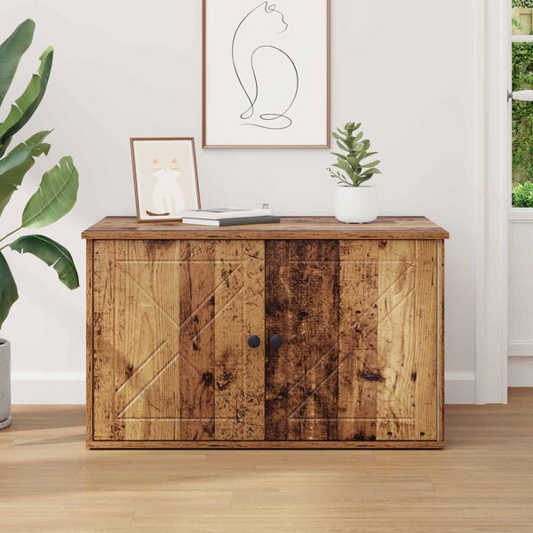 vidaXL Katt Hus Gammelt tre 85 x 55 x 50 cm Konstruert tre