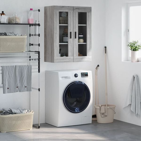 vidaXL Veggskap gr&aring; sonoma 69,5x34x90 cm