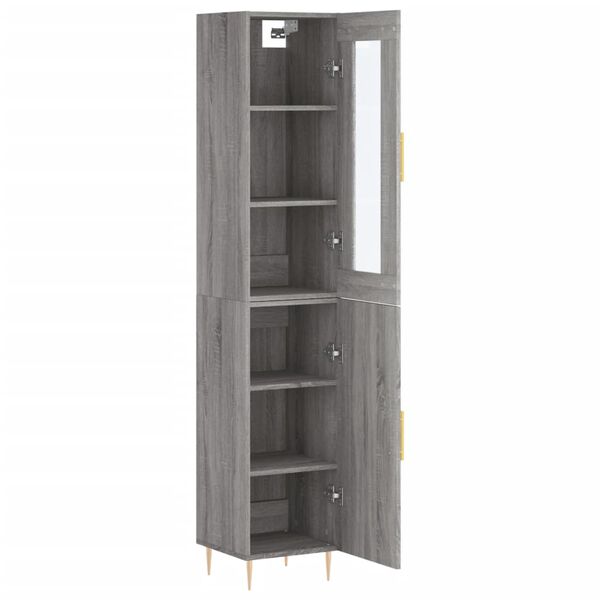 vidaXL Highboard gr&aring; sonoma 34,5x34x180 cm konstruert tre