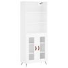 vidaXL Highboard hvit 69,5x34x180 cm konstruert tre
