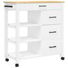 vidaXL Kj&oslash;kkenvogn MONZA 84x40x88,5 cm heltre furu