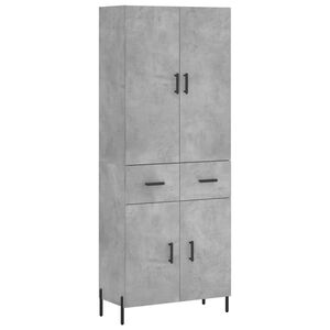 vidaXL Highboard betonggr&aring; 69,5x34x180 cm konstruert tre