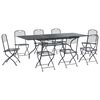 vidaXL Hage Spisegruppe 9 pcs Antrasitt 212 x 90 x 76 cm Mesh og St&aring;l