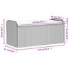 vidaXL Oppbevaringsbenk med pute grå 115x51x52 cm polyrotting